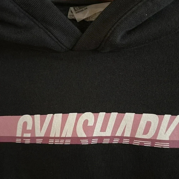 Gymshark Black Cropped Hoodie Sweatshirt Size XS - Picture 3 of 5